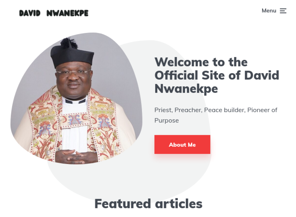 Portfolio Website for Ven David Nwanekpe